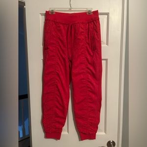 Athleta joggers. Red “animal” print. Size 8
